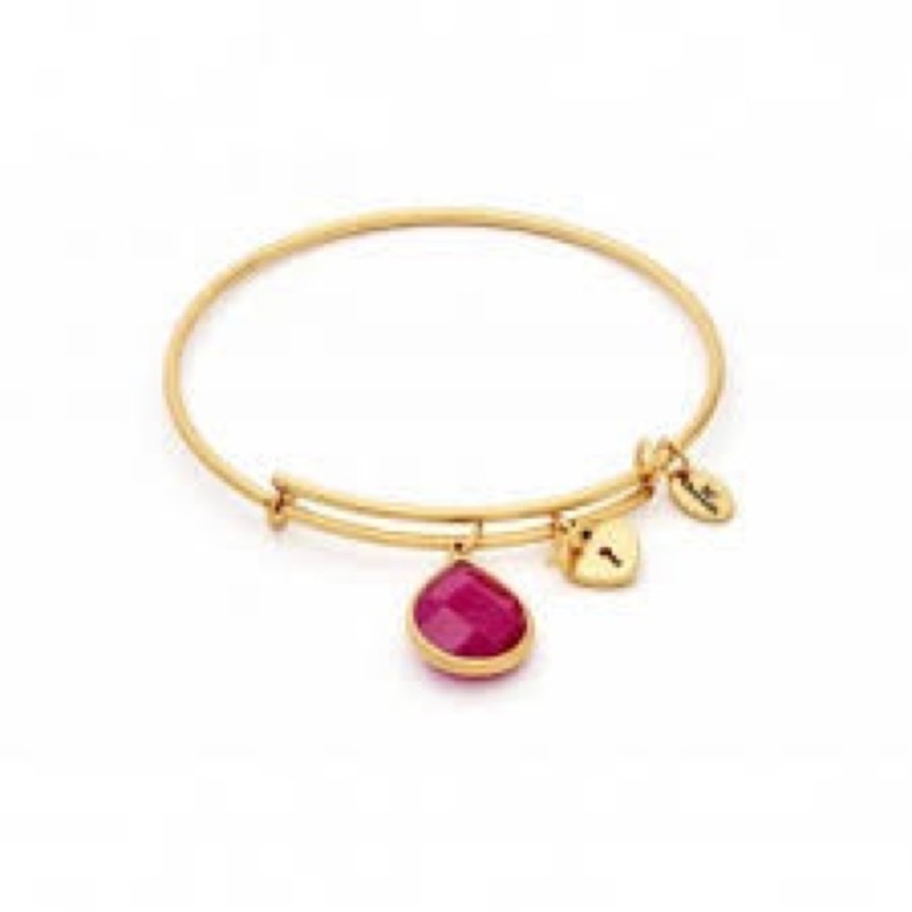 CHRYSALIS • Ruby Jade Gold w/Charms Bracelet •